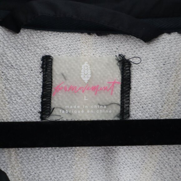 Free People Walk The Line Pullover Jacket Women L Black 90S Y2K Retro Athleisure - Picture 3 of 13